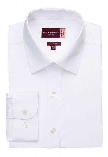 [UNI50808] [Test] Gents Slim Fit Long Sleeve Shirt Single Cuff White